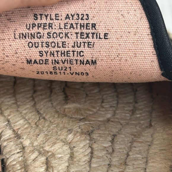 J. Crew Black Leather Slip On Espadrilles Mules Shoes Women SZ 7.5 Preppy Boho - Picture 11 of 13